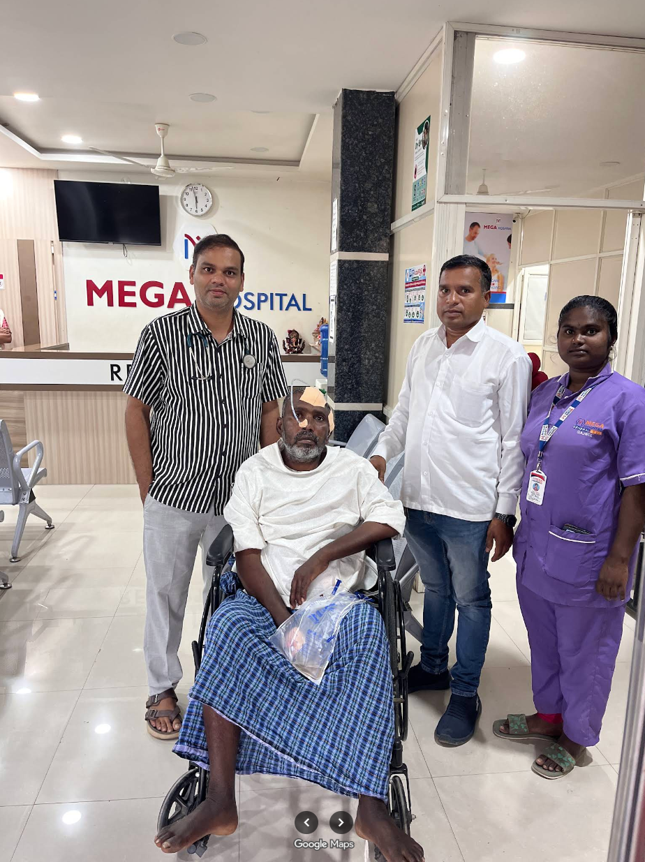 Hospital reception and patient care team
